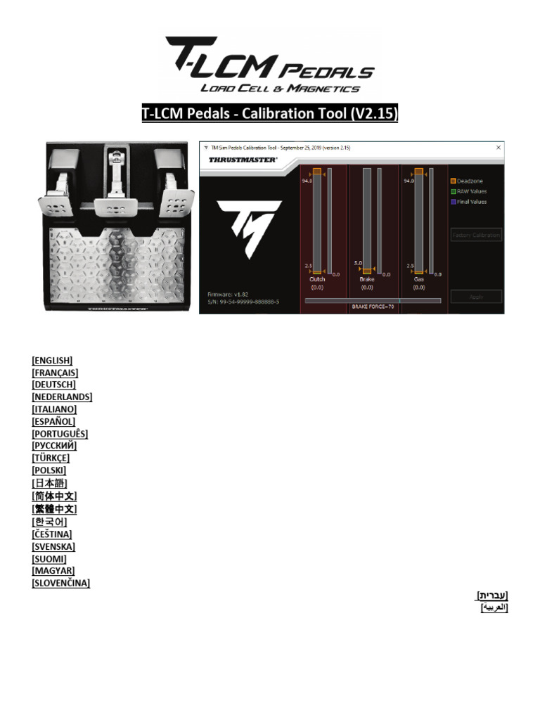 Outil de calibration T-LCM V2.15 | PDF | Composant | Technologies de l ...