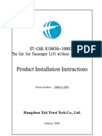 Product Installation Instructions: XT-CAR.K (0630 1000) L The Car For Passenger Lift Without Machine Room