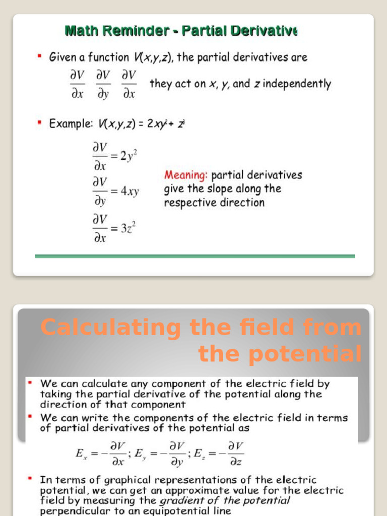 Electric Potential and Field Calculations | PDF