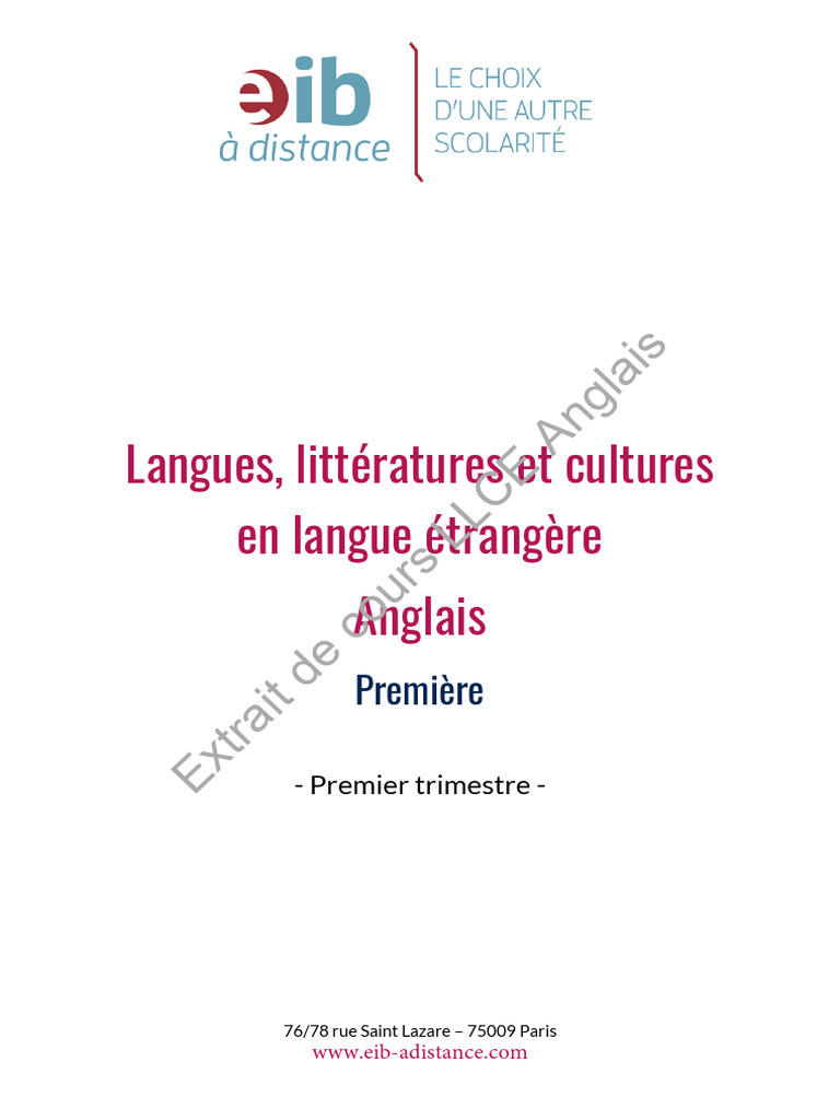 Cours LLCE Anglais : Thèmes et Devoirs | PDF | Lexique