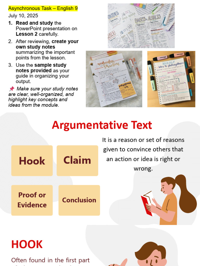 Study Notes for Argumentative Texts | PDF | Evidence | Human Communication