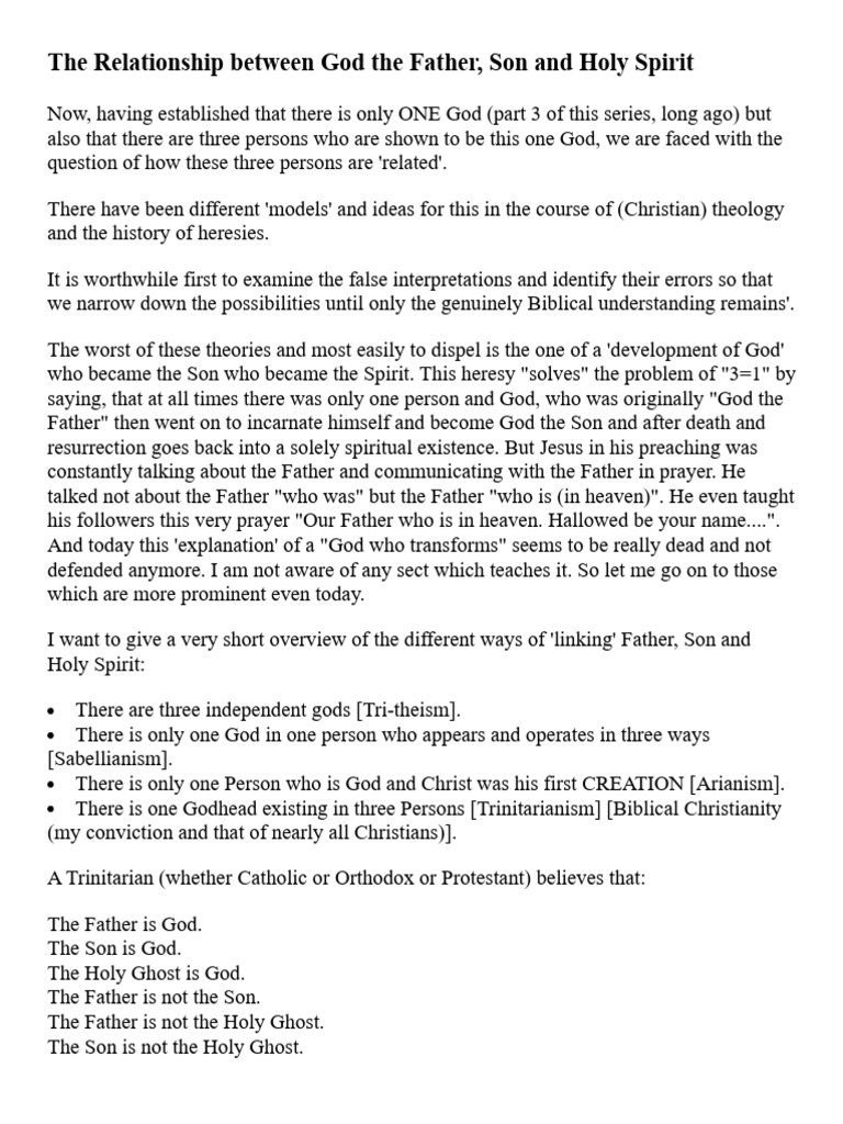 Understanding the Trinity in Christianity | PDF | God The Father | Trinity