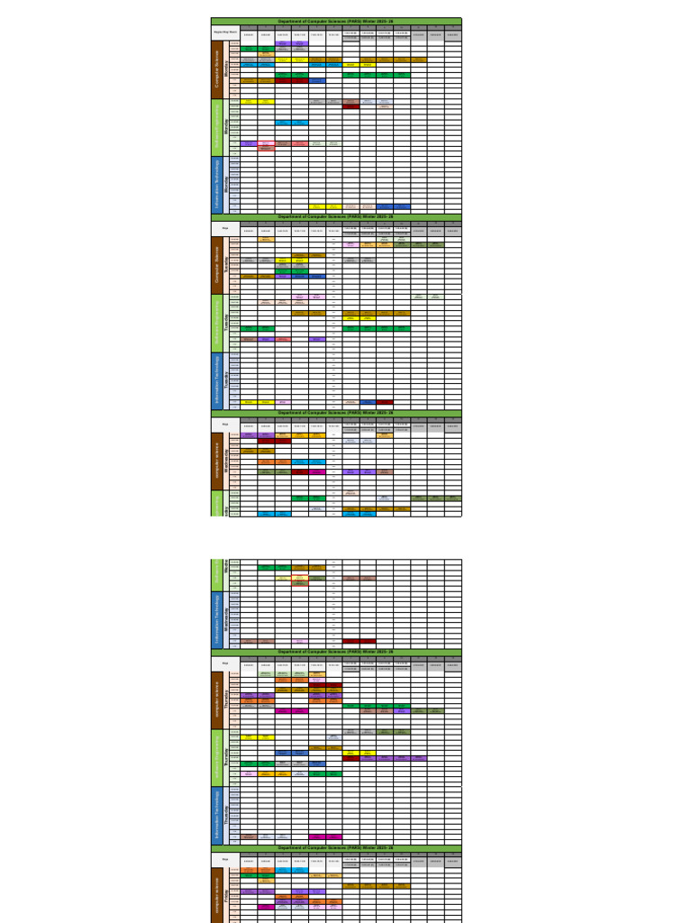 Winter 2025-26 Computer Science Schedule | PDF