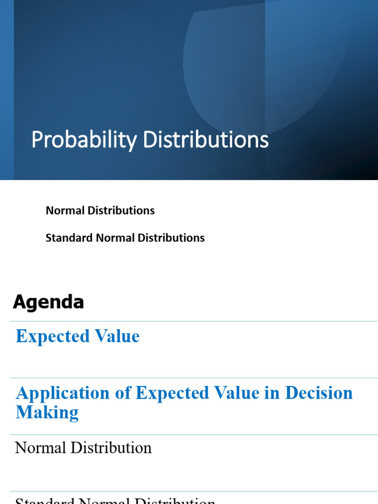 Expected Value in Decision Making | PDF | Probability Distribution ...