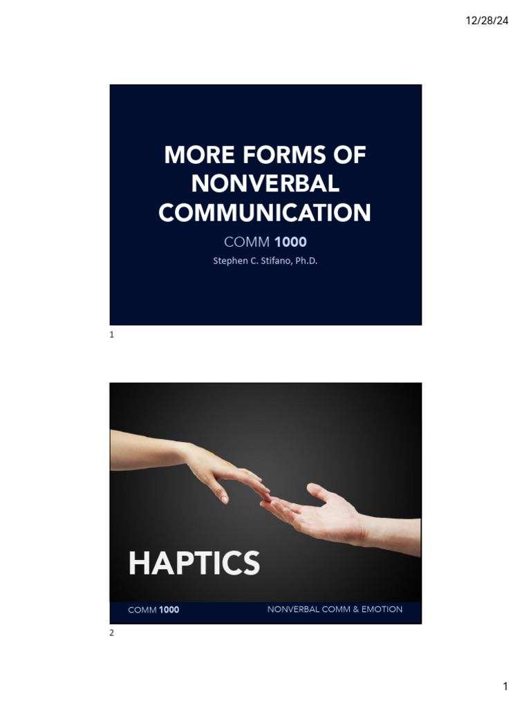 Understanding Nonverbal Communication | PDF