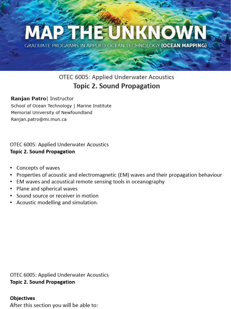MAOT 6005 Section 2 - Sound Propagation - Class | PDF | Waves | Acoustics