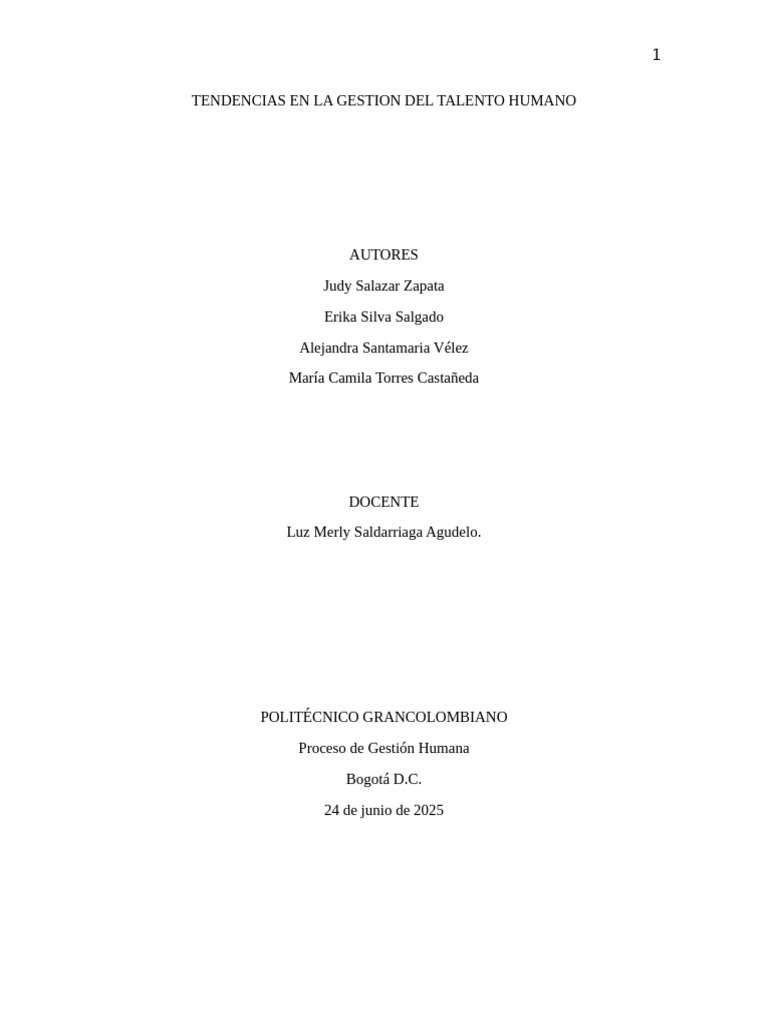 Tendencias en Gestión del Talento Humano | PDF | Gestión del talento ...