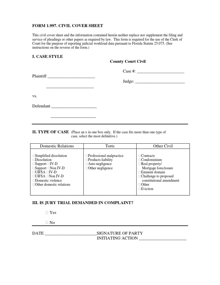 Civil Cover Sheet | PDF | Law