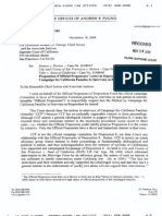 Prop 8 Proponents Offical Letter in Opposition To Motion by Campaign For California Families To Intervene As Respondent