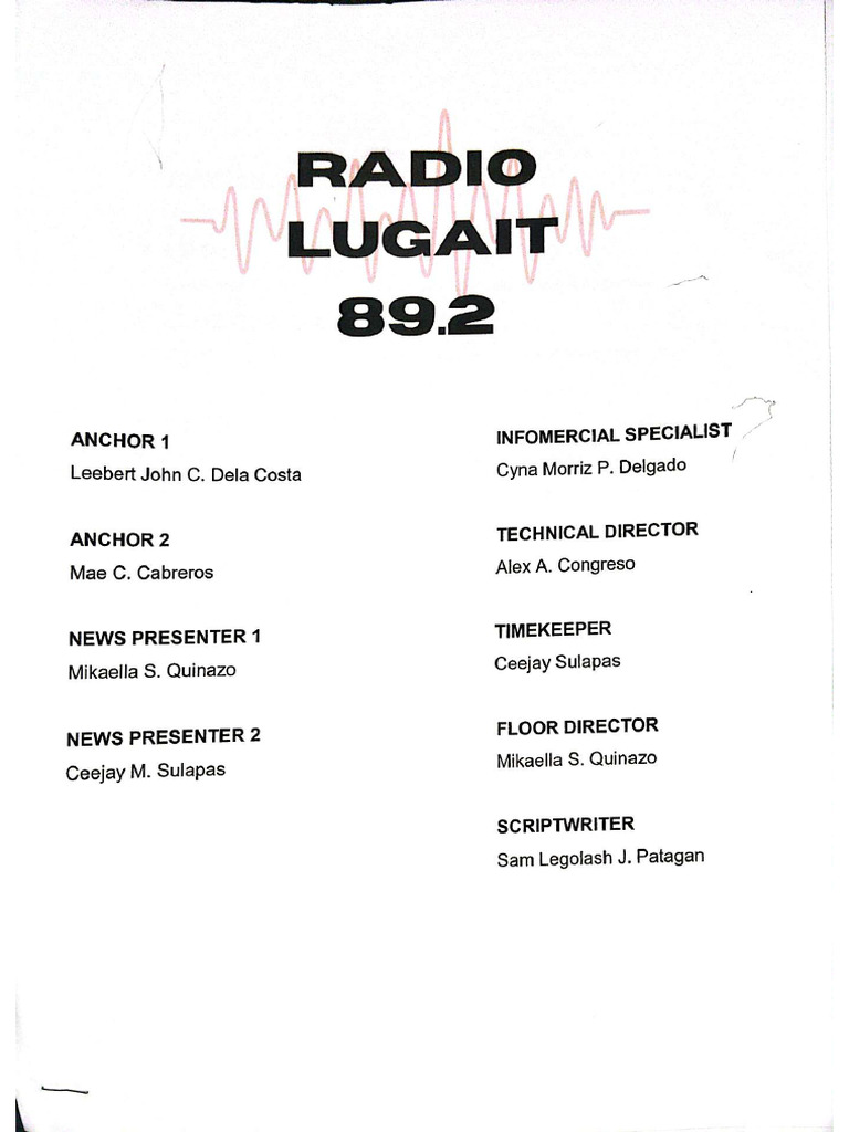 Sample Radio Script | PDF