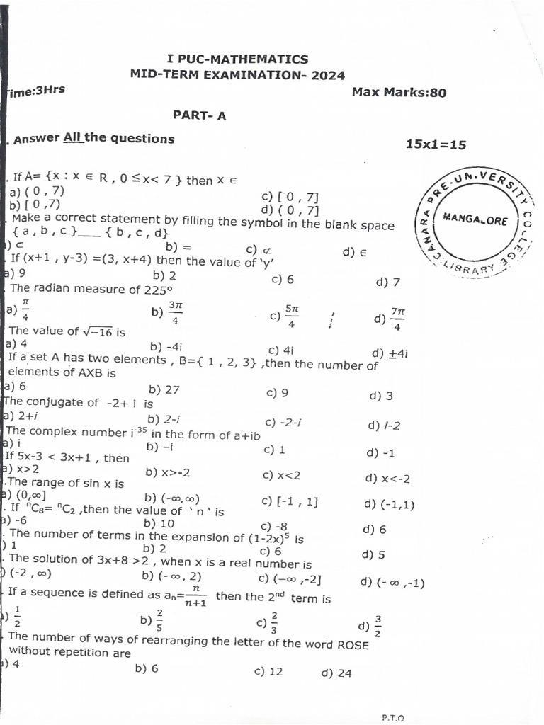 Maths 1st Sem | PDF