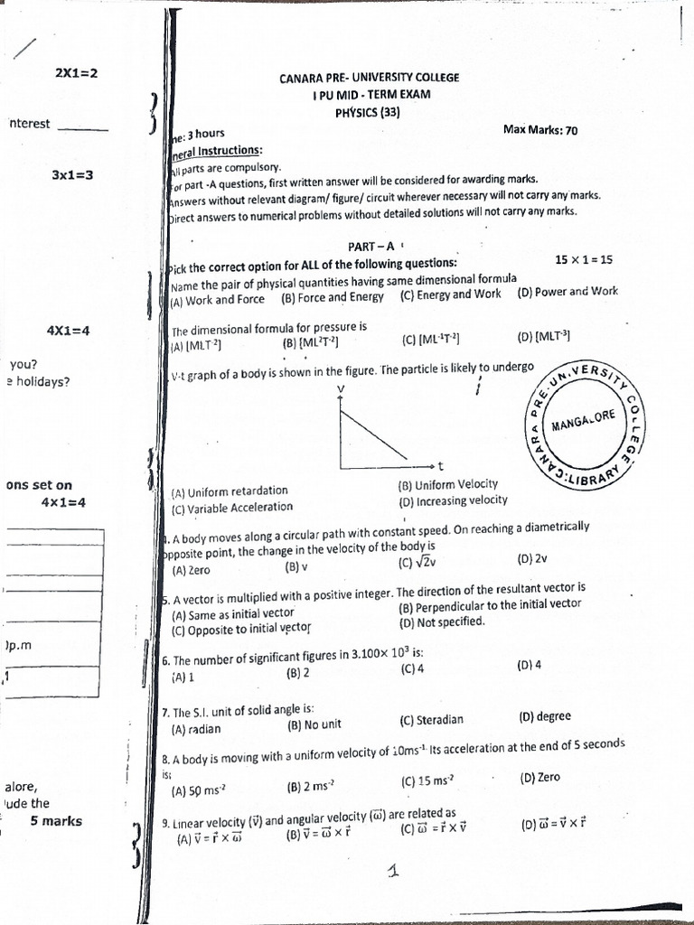 Phy. 1st Sem | PDF