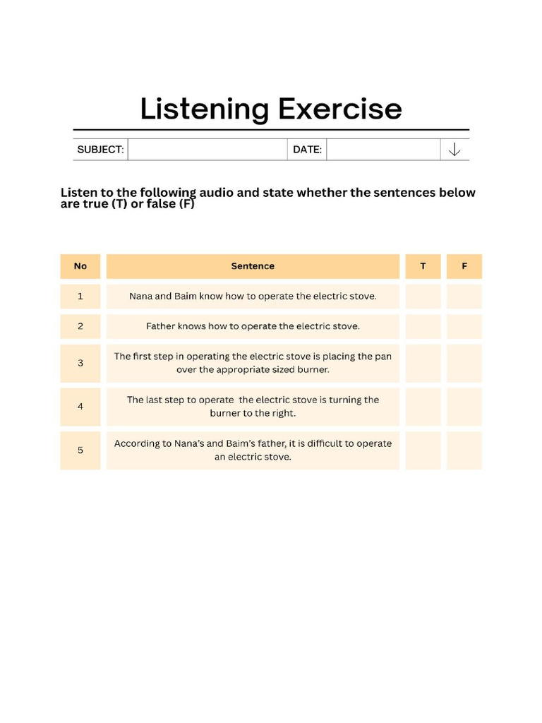 Procedure Text Listening Exercise | PDF