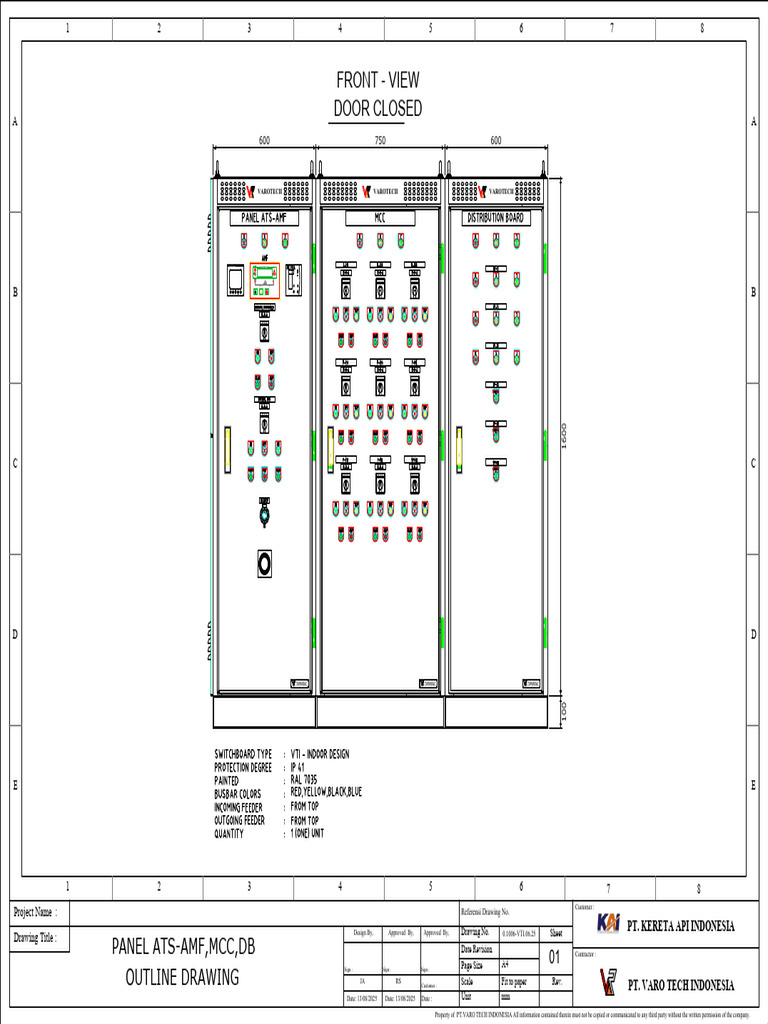 ATS-AMF Panel Outline Drawing | PDF | Electromagnetism | Electric Power