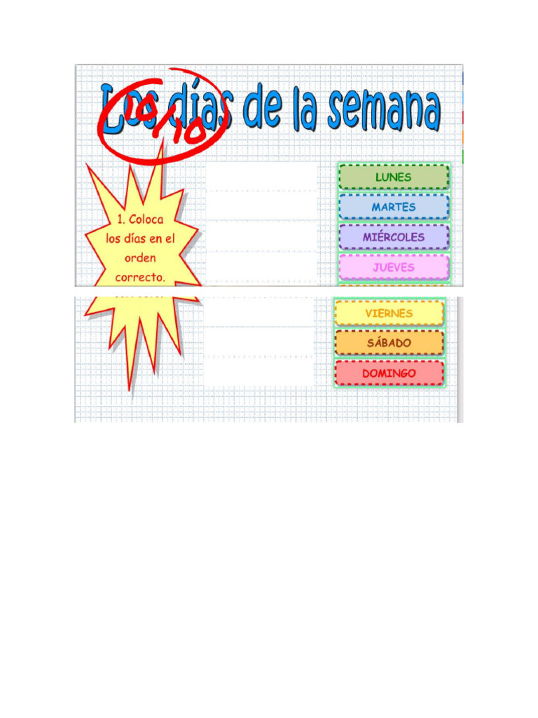 Actividad Dias de La Semana | PDF