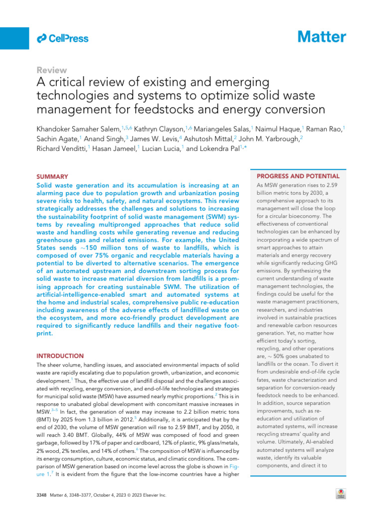 Optimizing Solid Waste Management Systems | PDF | Recycling | Waste