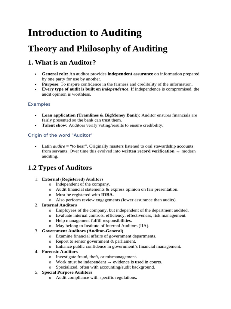 Understanding Auditing: Roles and Types | PDF | Audit | Financial Audit