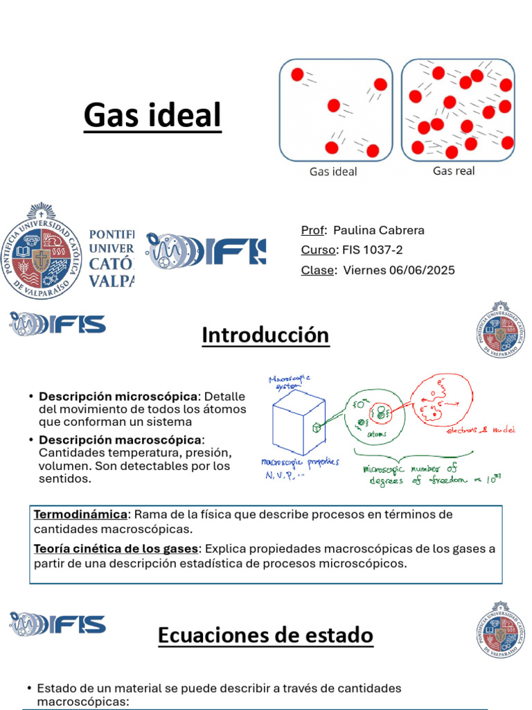 Ecuaciones y modelos del gas ideal | PDF | Gases | Mole (Unidad)