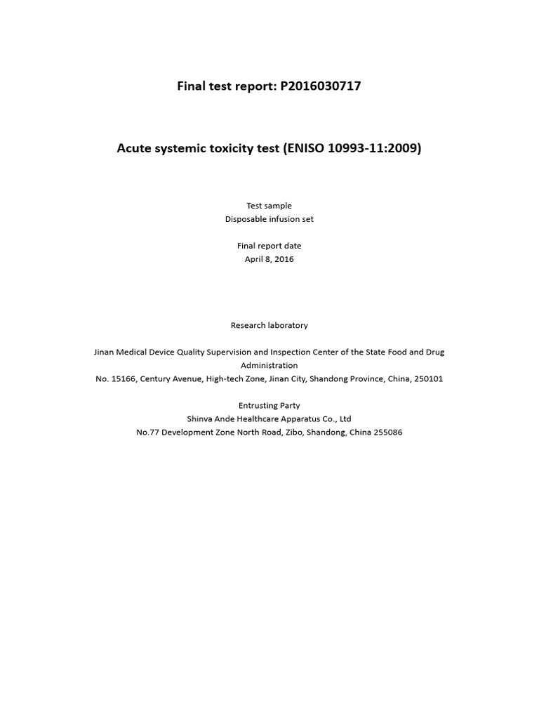 Sem - 04 - Tarea - Acute Systemic Toxicity Test Report-En | PDF ...