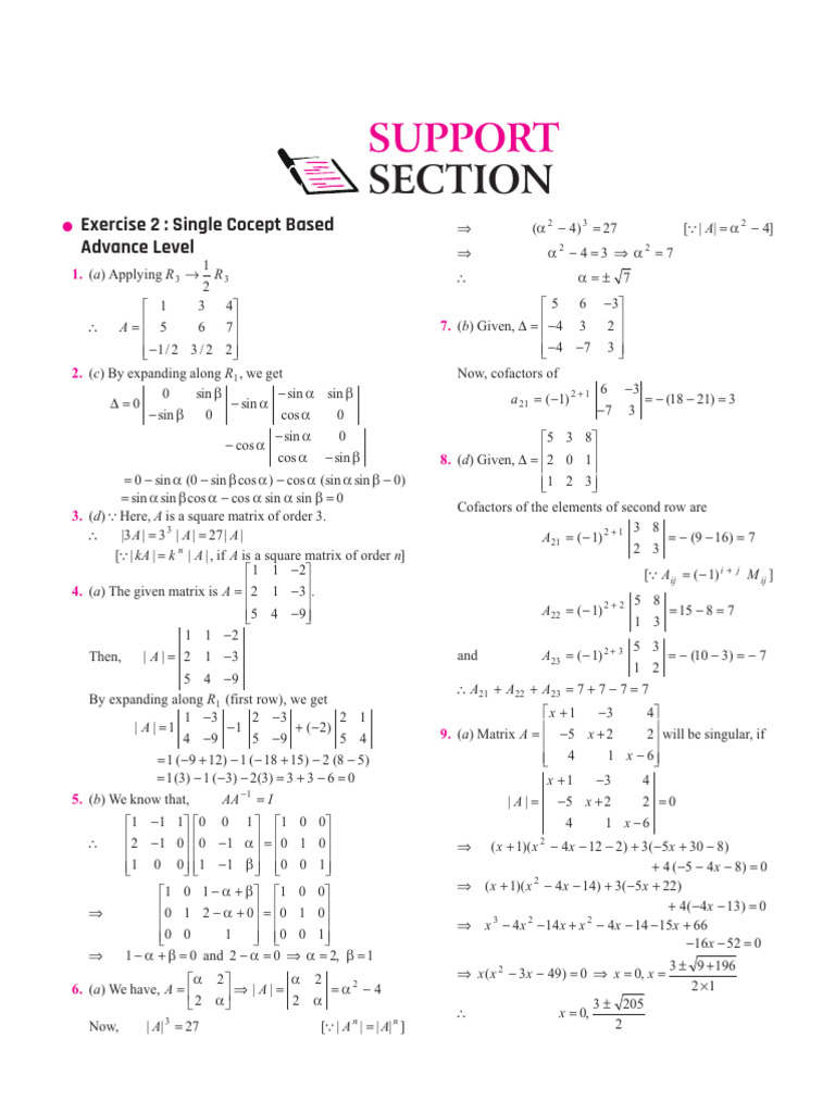 Advanced Matrix Operations and Solutions | PDF | Matrix Theory ...