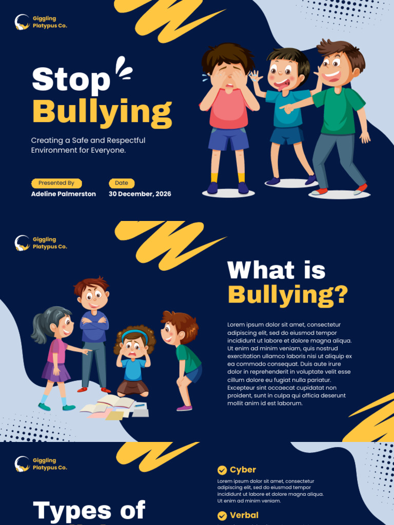 Blue and Yellow Illustrative Stop Bullying Presentation - 20250922 ...