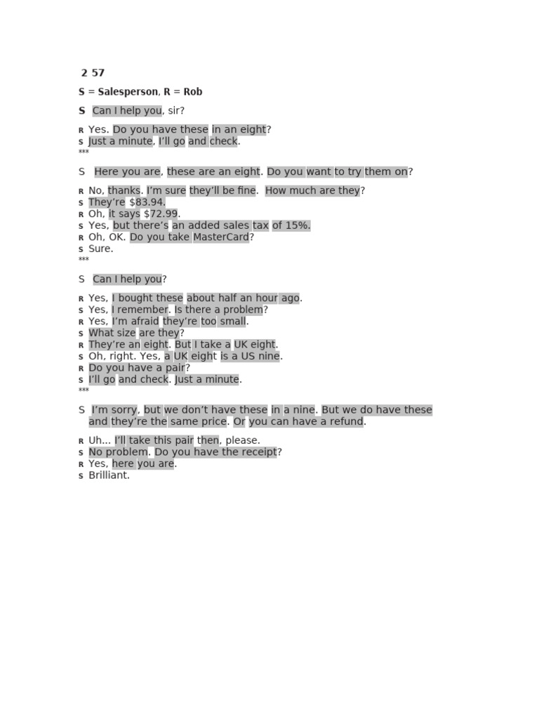 5A Listening & Script, Track 2.45 | PDF
