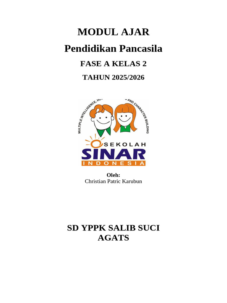 Modul Ajar Pendidikan Pancasila Kelas 2 | PDF
