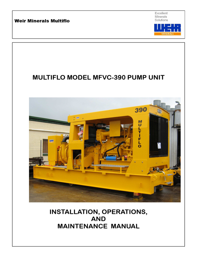 Weir Multiflo MFVC-390 Pump Manual | PDF | Pump | Safety