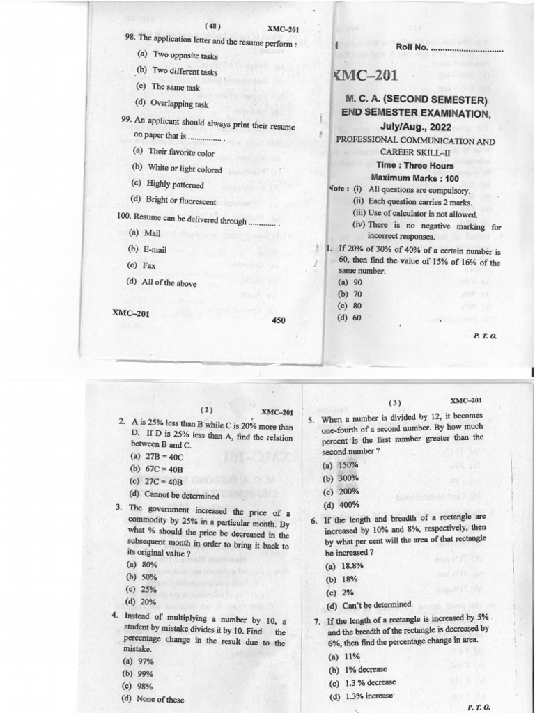 Xmc201 Endsem 2022 Jul | PDF