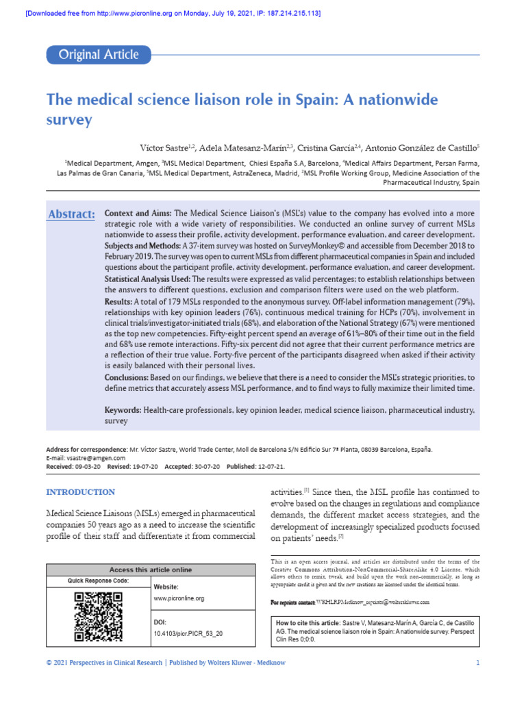 The MSL Role in Spain A Nationwide Survey 1626987557 | PDF | Sea Level ...