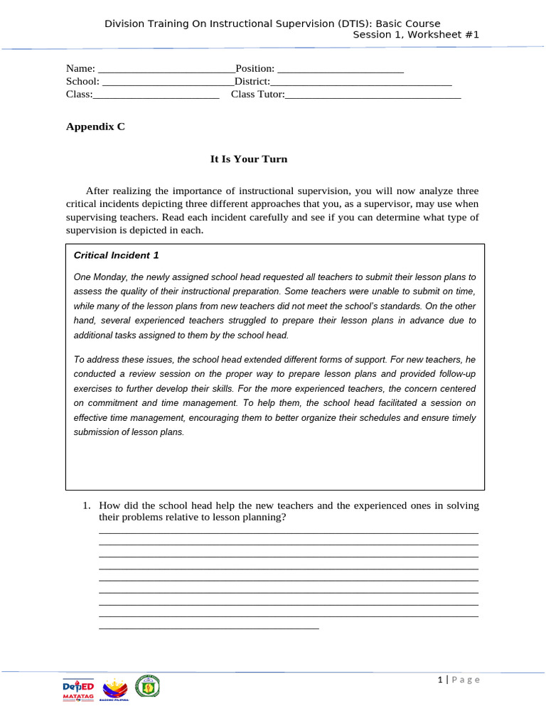 Instructional Supervision Training Guide | PDF | Teachers | Lesson Plan