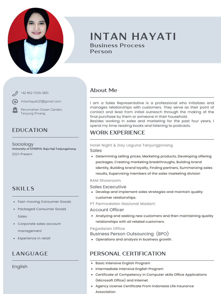 Sales Representative Profile: Intan Hayati | PDF | Marketing | Sales