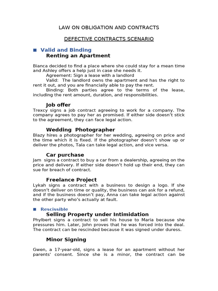 Law On Obligation and Contracts | PDF | Lease | Sales
