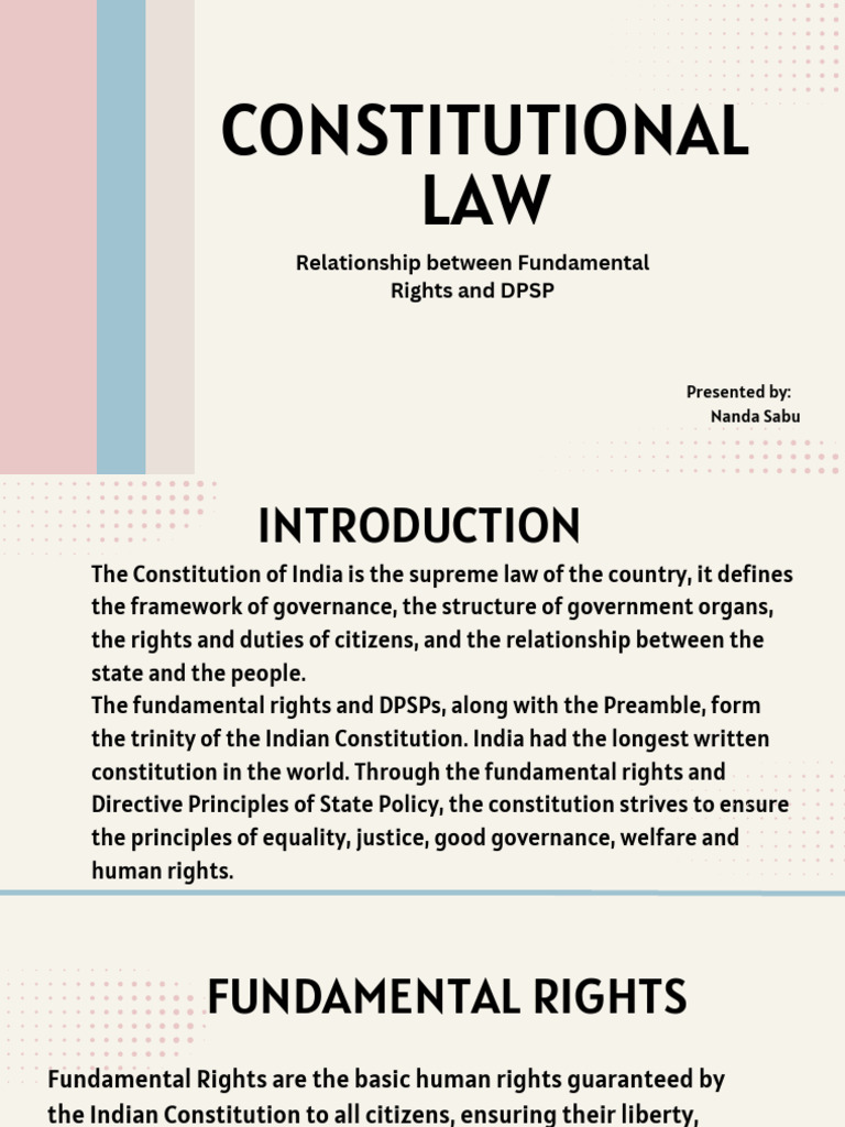 Fundamental Rights vs. DPSP in India | PDF | Universalism | Political ...