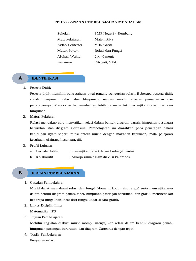 Perencanaan Pembelajaran Pdf