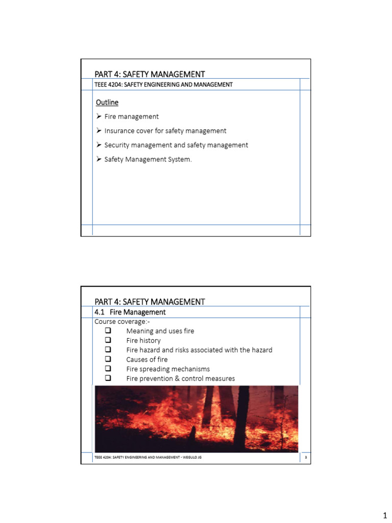 Fire Management and Safety Systems | PDF | Fires | Combustion