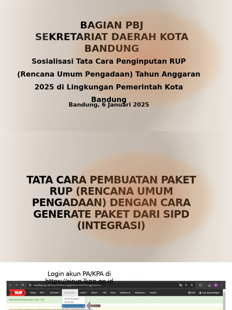 Tata Cara Penginputan RUP 2025 | PDF