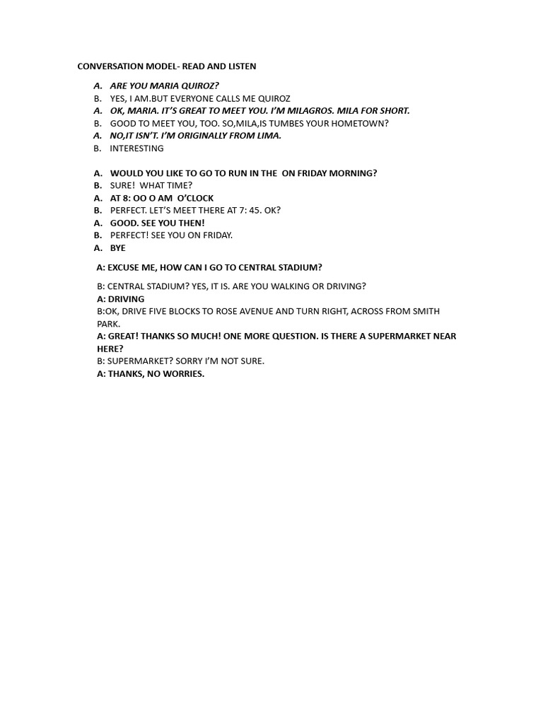 Conversation Model | PDF