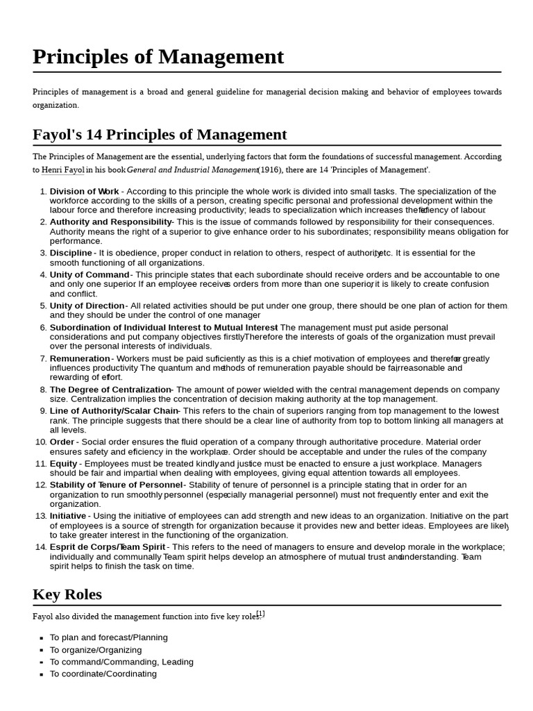14 Principles of Management Explained | PDF | Business | Social Psychology