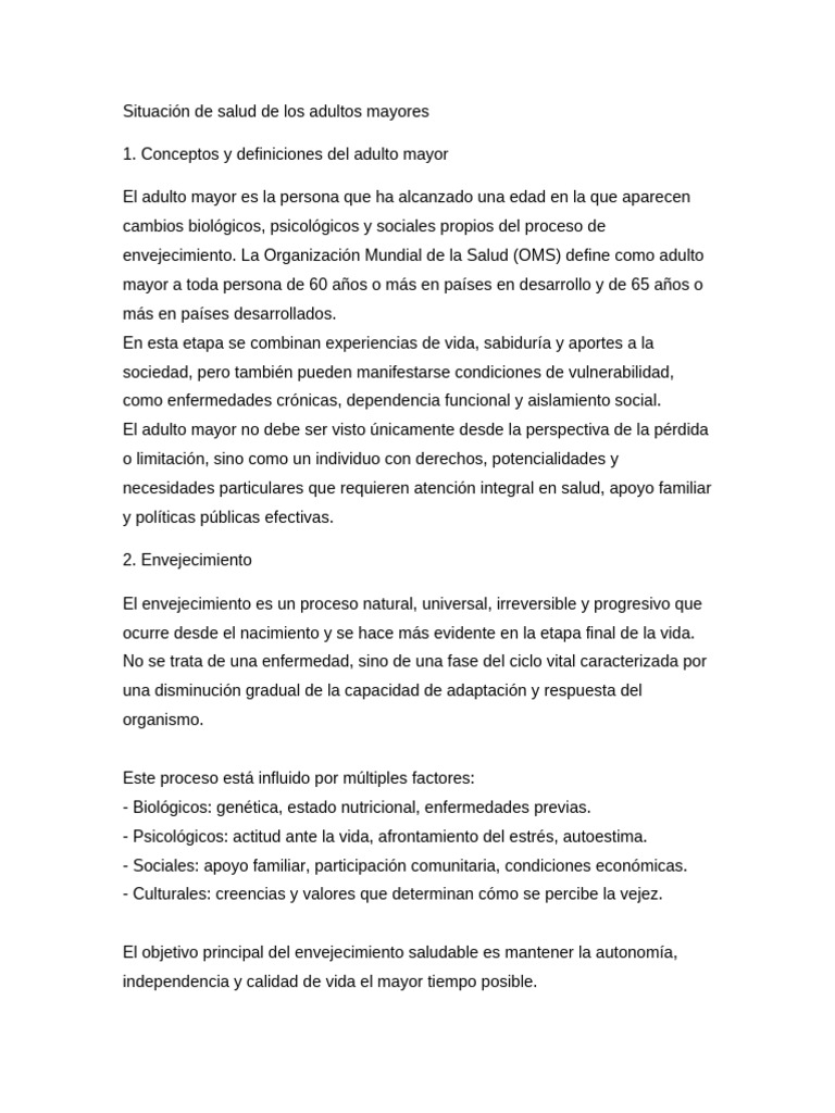 Salud y bienestar en adultos mayores | PDF | Vejez | Adultos