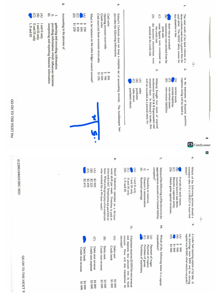 Csec Poa 2023 Paper 1 Compress Answers | PDF