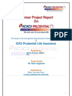 Summer Project Report On: ICICI Prudential Life Insurance