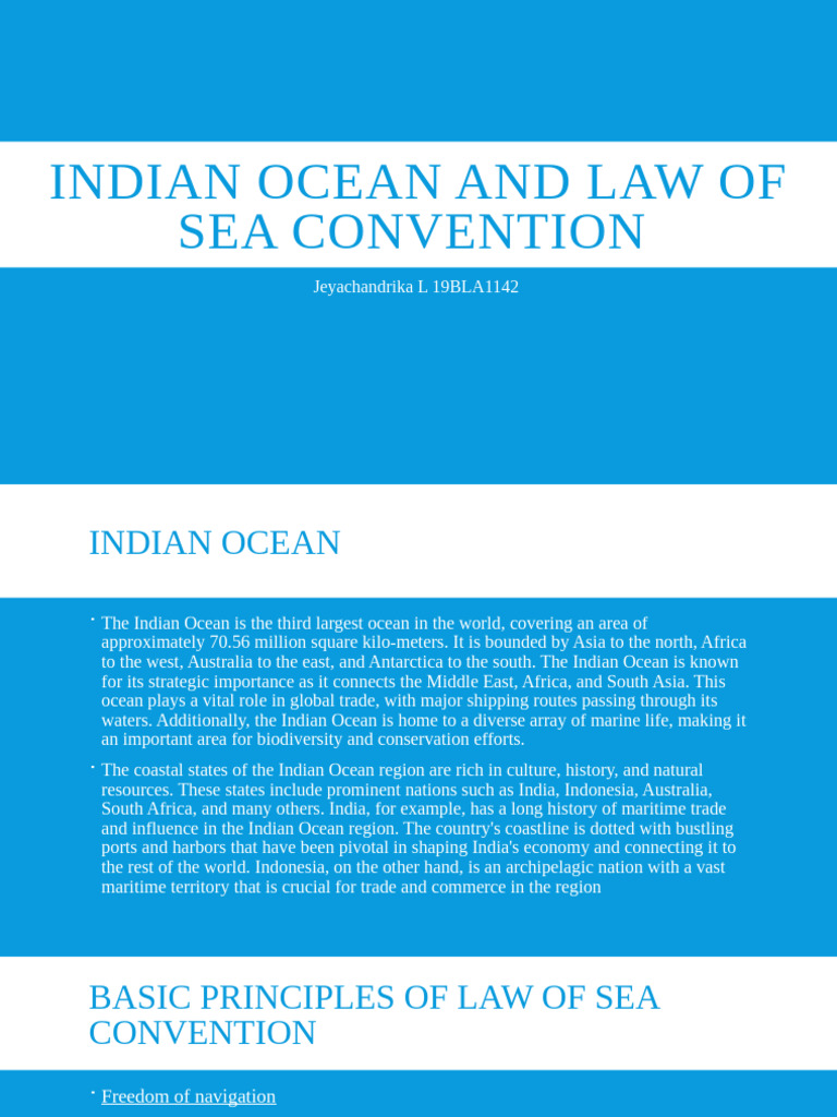 Indian Ocean and Law of Sea Convention | PDF | Oceans | United Nations ...