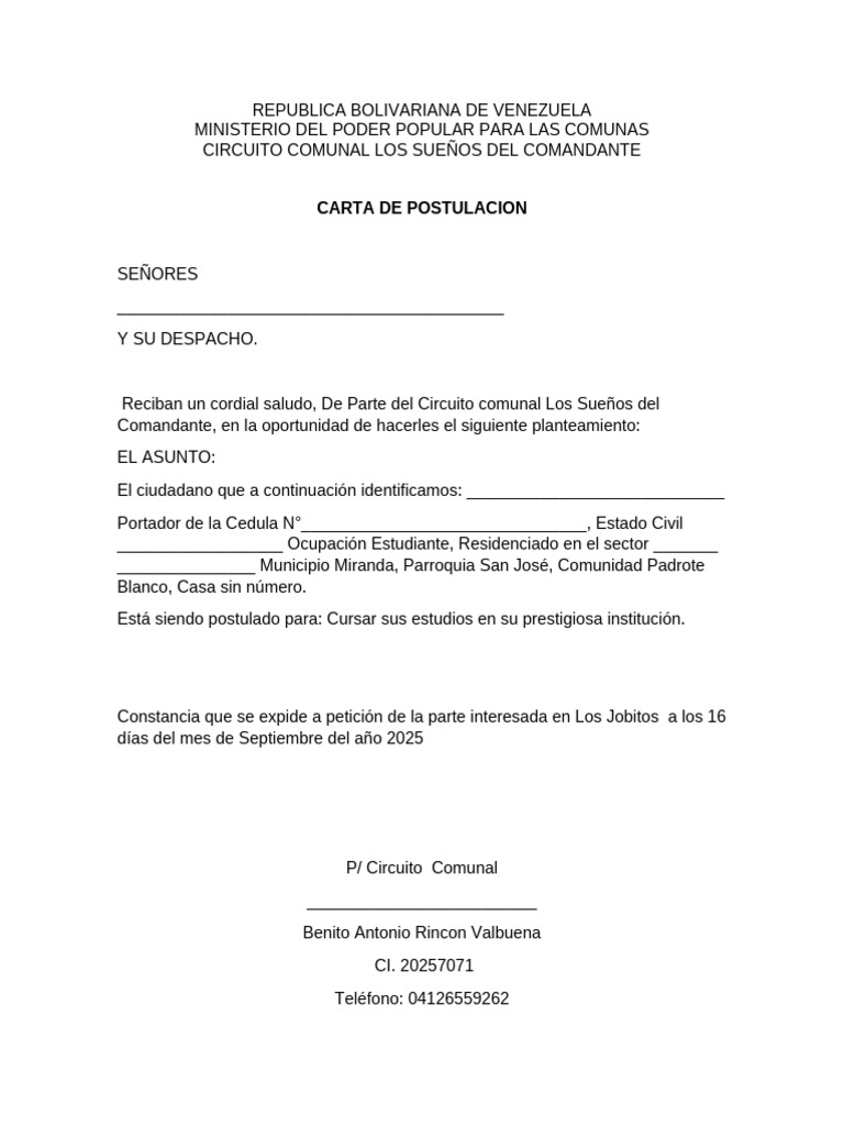 Postulación Estudiantil en Venezuela | PDF