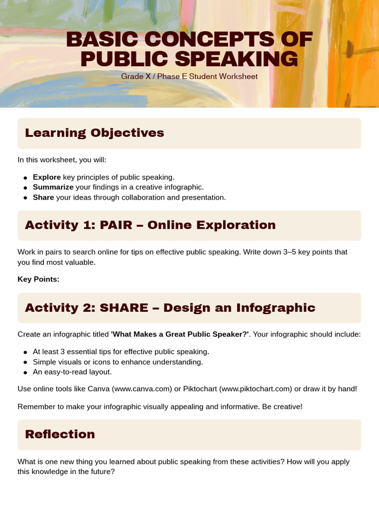 Basic Concepts of Public Speaking - 20250731 - 094610 - 0000 | PDF