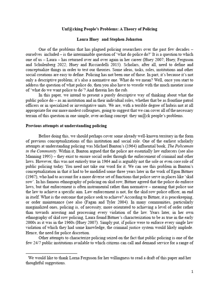 Theories of Policing Explained | PDF | Police | Theory