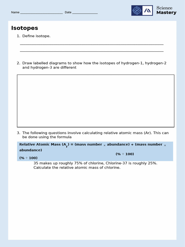 Isotope Definitions and Calculations Guide | PDF