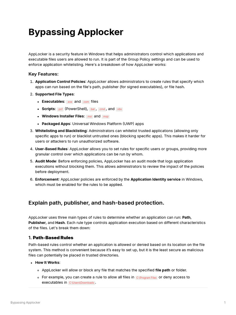 Bypassing AppLocker Security Measures | PDF | Computer File | Computing ...