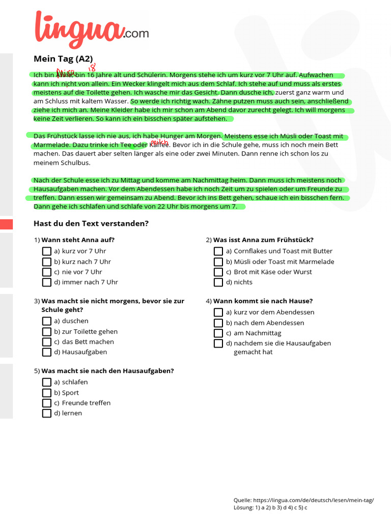 PDF Storage Deutsch Text Mein Tag | PDF