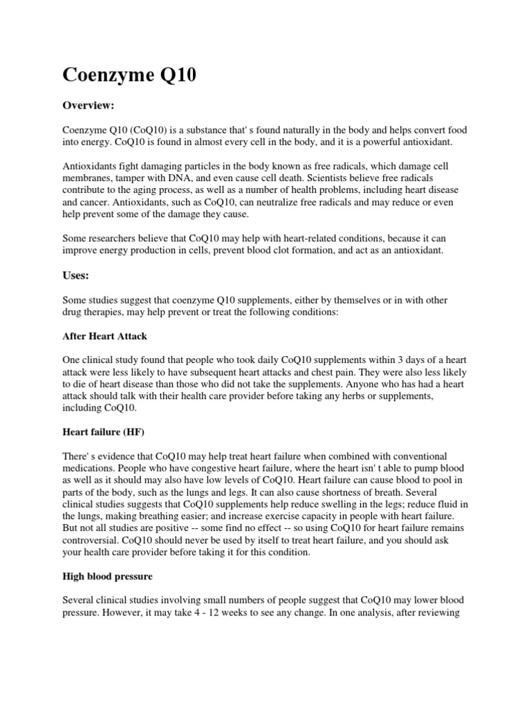 Coenzyme Q10 Pdf 